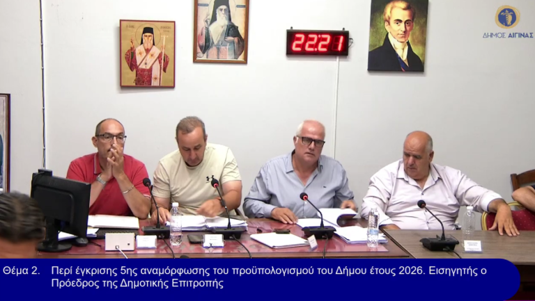 Δήμος Αίγινας προϋπολογισμός