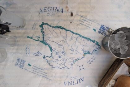 χάρτινο τραπεζομάντηλο Αίγινα