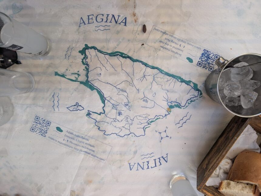 χάρτινο τραπεζομάντηλο Αίγινα