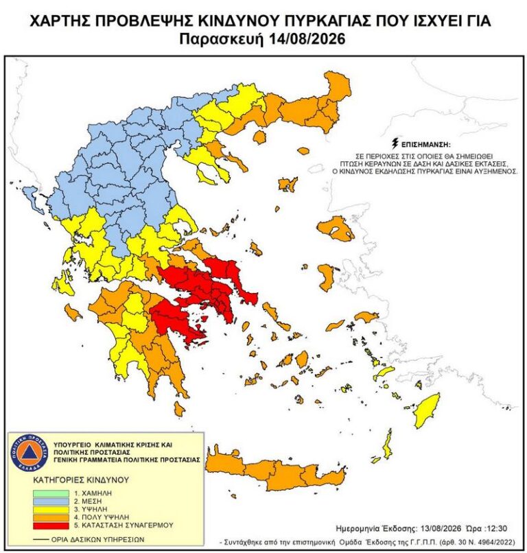 κίνδυνος πυρκαγιάς Αίγινα